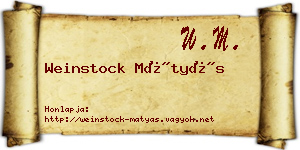 Weinstock Mátyás névjegykártya